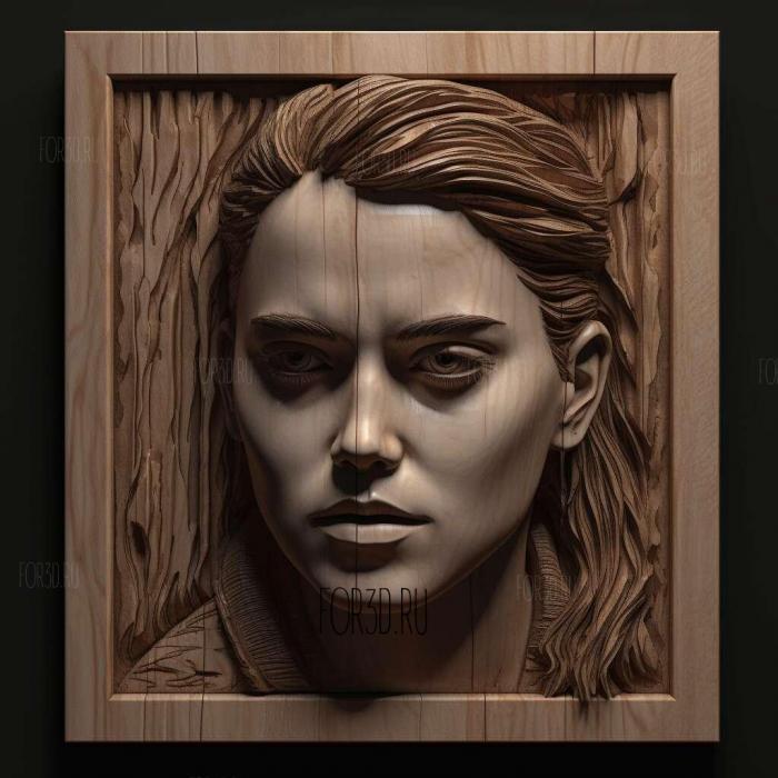 Kristen Stewart 3 stl model for CNC